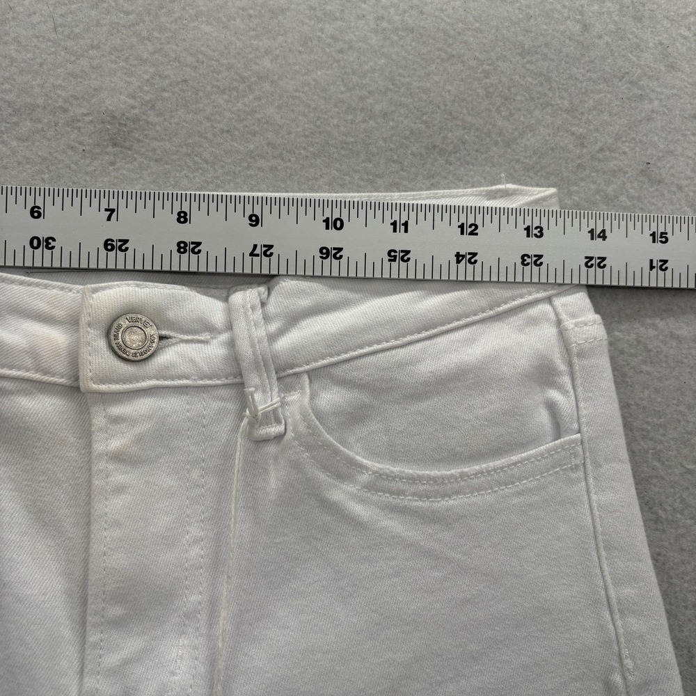 Vervet Skinny Jeans Womens 27 Mid Rise White Distressed Raw Hem Stretch Denim - Picture 7 of 15